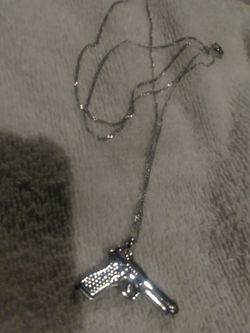 Stainless steel chain with handgun charm