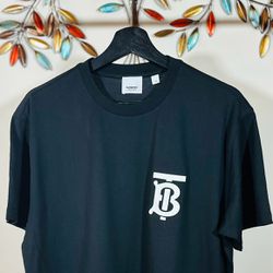  BURBERRY TB LOGO BLACK T-SHIRT, Visit Our Profile For More Items Available…