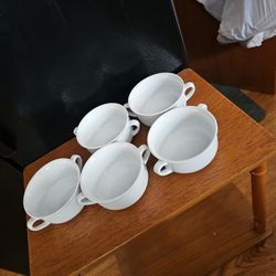 Set Of 5 Williams Sonoma Soup Double Handle Bowls