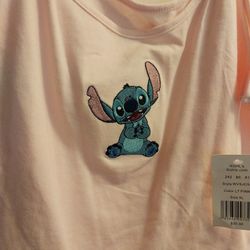 Brand New Juniors XL Disney Stitch Sleeveless Crop Top 