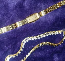 Ladies Golden Duo Watch & Bracelet