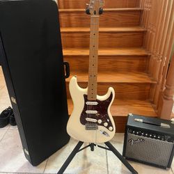 Fender MIM Roadhouse Stratocaster W/ Hardshell Case, Fender Amp