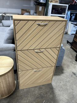  New - Shoe Cabinet with Compartments, 3 Drawer Shoe Cupboard for Hallway Entryway