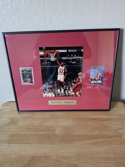 Michael Jordan Framed Photo and Trading Cards