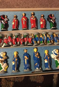 Custom painted chess set