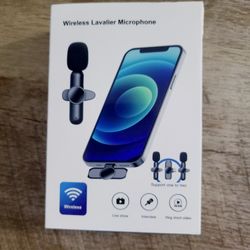 2 Pack Wireless Lavalier Microphone kit, iOS Port Wireless Microphone Systems for PC, iPhone, Record Interviews, Vlogs