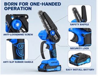 6 Inch Mini Cordless Chainsaw with Battery and Charge