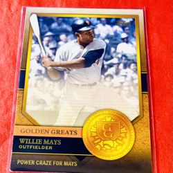 Willie Mays 2012 Topps Golden Greats “Power Craze for Mays” Card