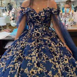 Navy Quinceanera Dress 