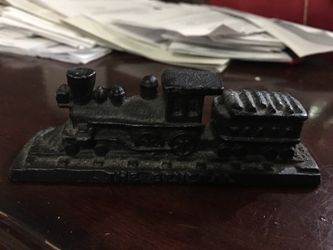 Antique vintage cast iron train paper weight