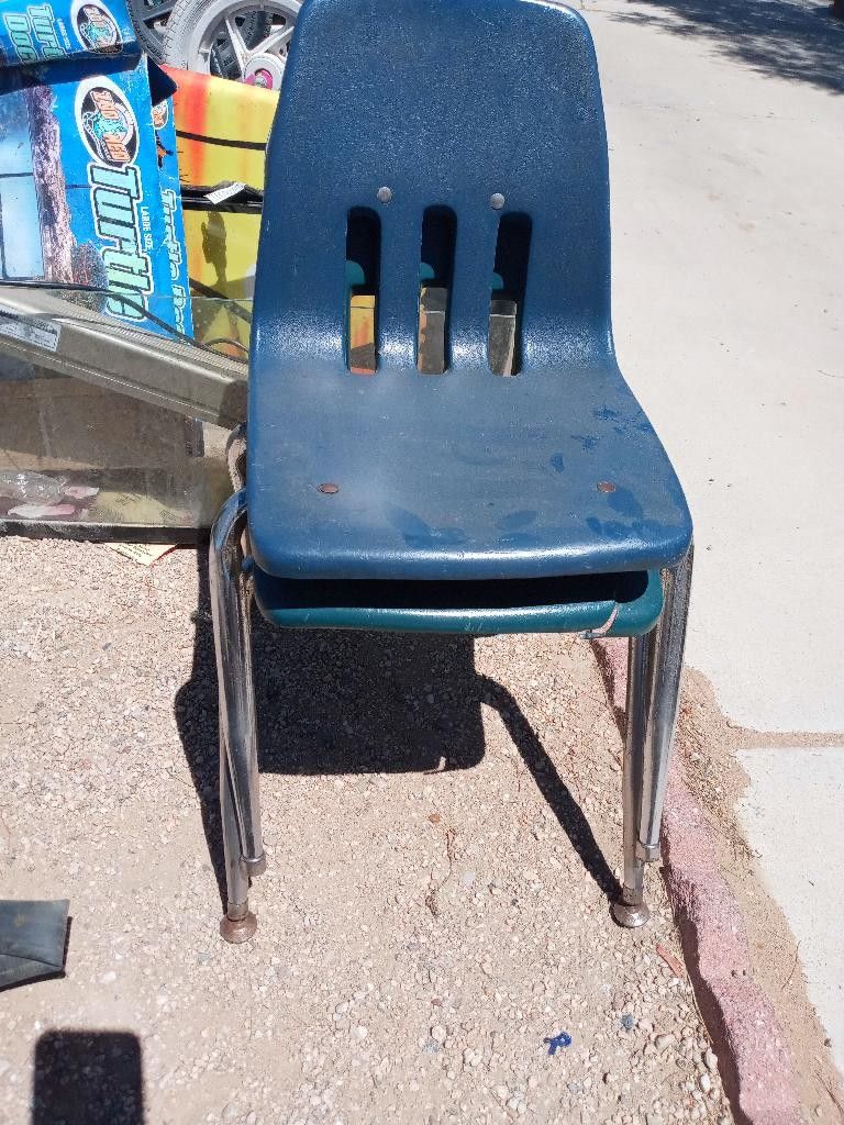 Antique Virco Blue School Chairs 2 Of Them