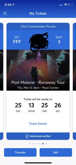 2 Post Malone Floor seats section FFF