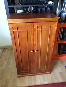 Solid wood media cabinet