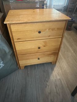 Two separate items for sale Two glass end tables and a small dresser
