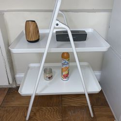 White Ikea Side Shelf, Plant Stand 