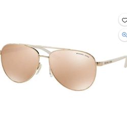 Michael Kors MK5007 HVAR Aviator 1080R1 59M Rose Gold-Tone/Rose Gold Flash Sunglasses For Women