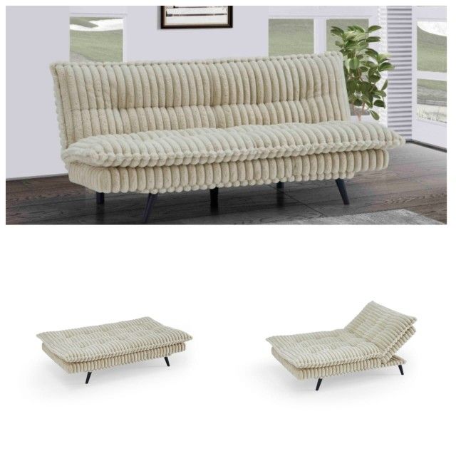 Black Friday Corduroy Fabric Multi-Functional Click Clack Futon Lounge Sofa Bed // Colors Available