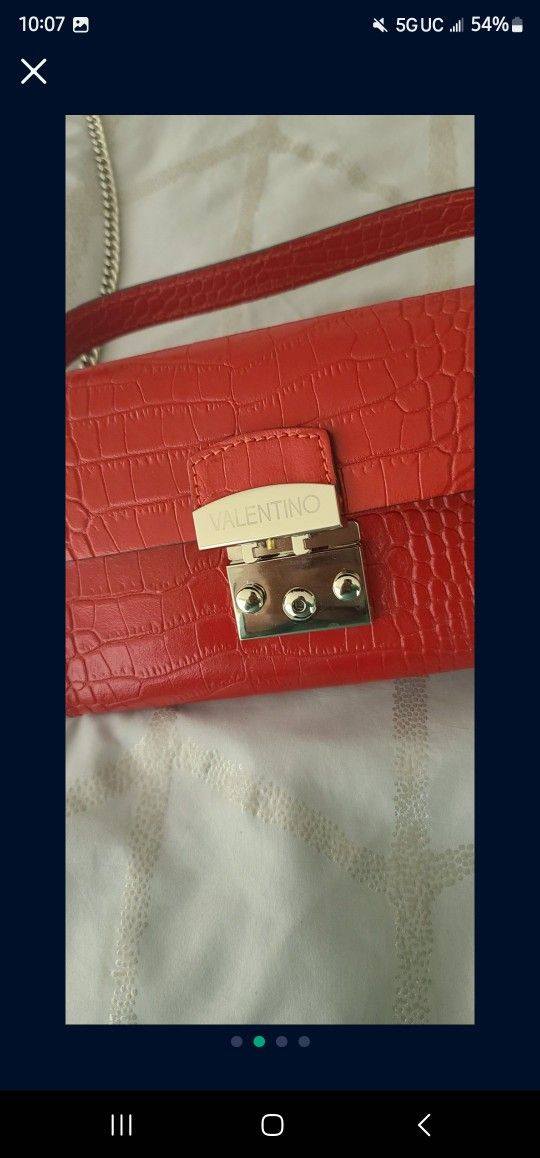 Valentino Brand New Croco Embossed Purse