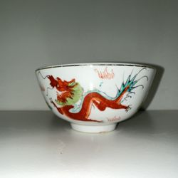 Chinese Red Dragon Bowl