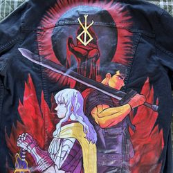 Custom Berserk Denim Black Jacket 