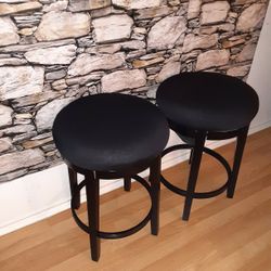 Set Of 24" Black Swivel Stools