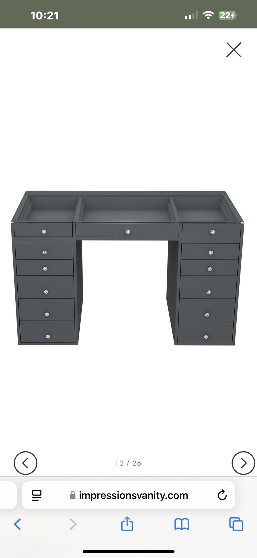 Black Vanity Desk With Glass Table Top