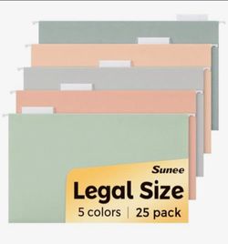 Sunee Legal Size Hanging File Folders 25 Pack