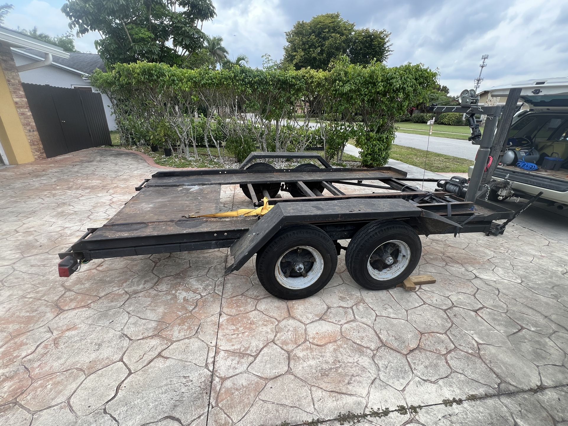 Car Hauler Forklift Trailer Heavy Duty Tandem Double Axle