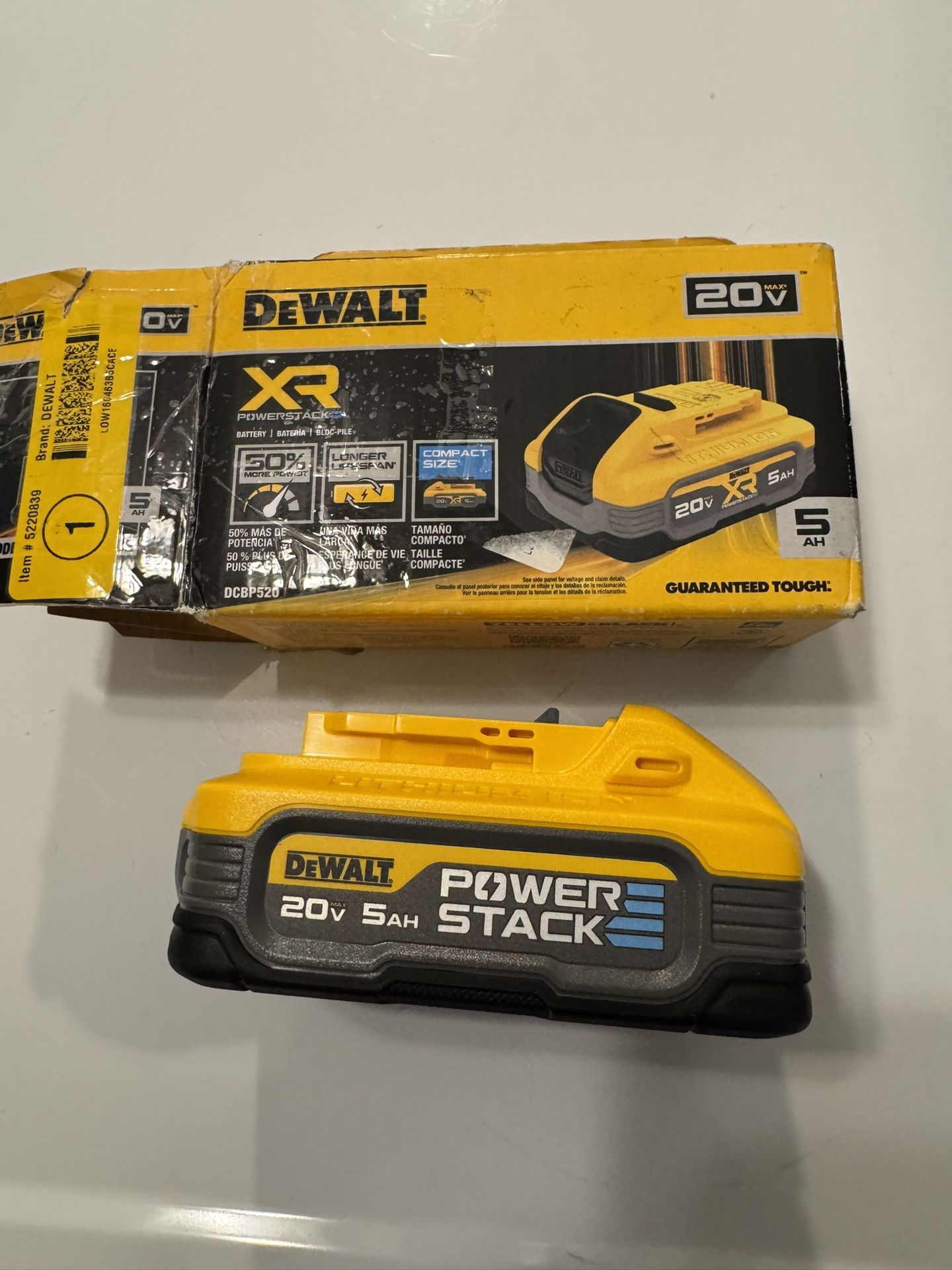 Dewalt XR 5AH Powerstack Battery BRAND NEW with warranty