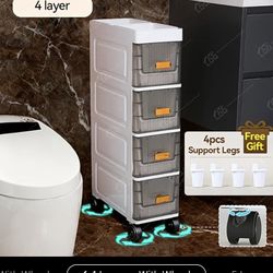 Deluxe Slim Storage Cabinet with Drawers & wheel