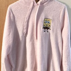 Pink Fleece SpongeBob Hoodie XL