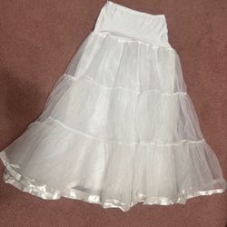 New Medium White Chrinolin tutu dress skirt gown costume stretchy