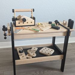 Crate And Barrel Kids Toy Wooden Workbench 