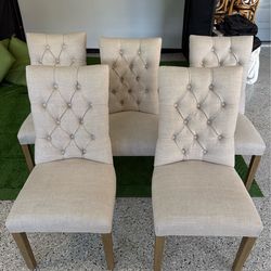 Restoration hardware cream linen chairs