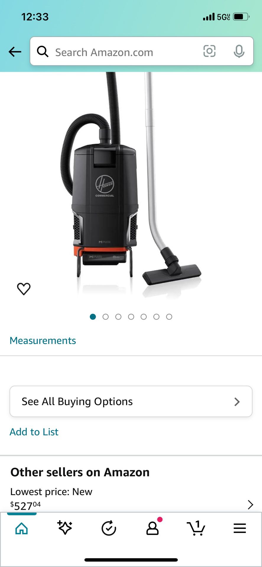Hover Back Pack Vacuum 
