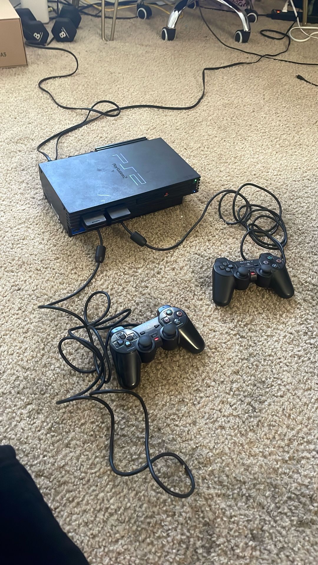 Playstation 2 Fat black with 2 memory cards