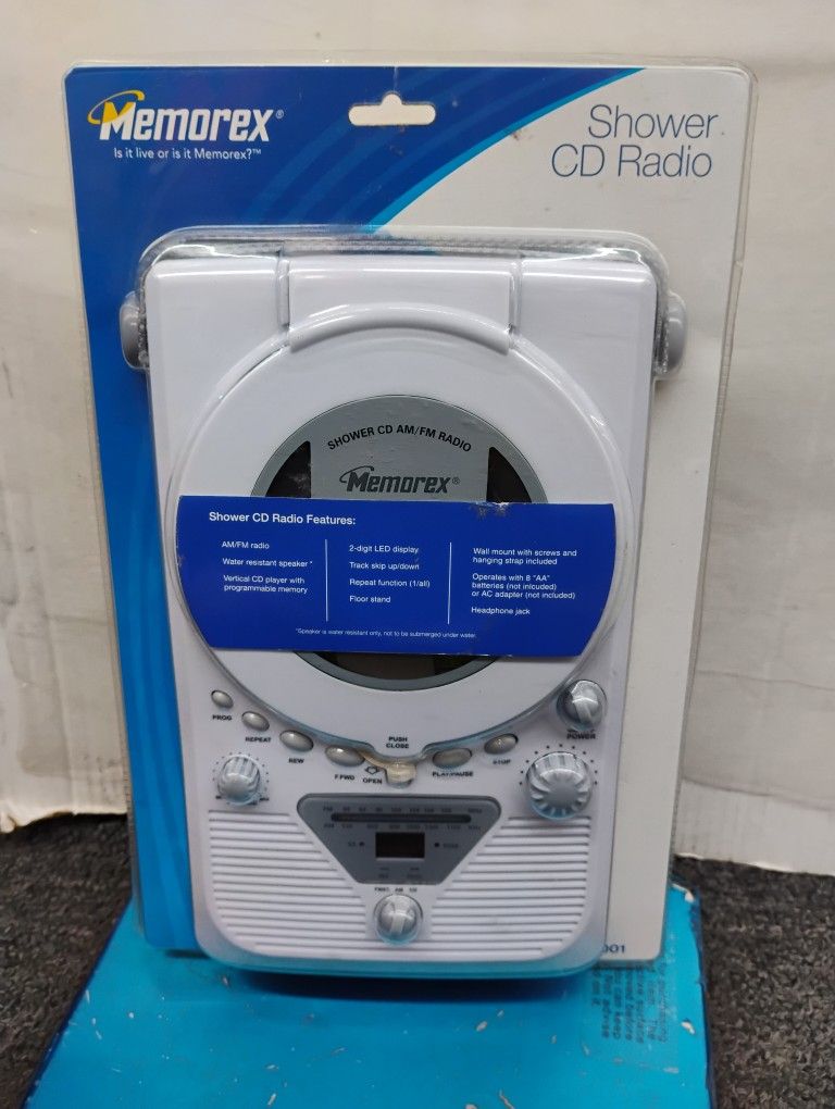 Memorex Shower Vertical CD Player Radio Am/fm MC1001 Wall Mount LED Display
