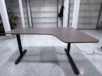 63” Electric Standing Desk – Motorized Sit/Stand – Large L-Shaped Top