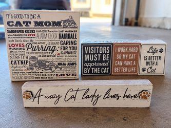 Collection of 3 Cat Decor signs