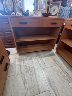 1 Mid-Century Modern Style Bookcases with Drawers