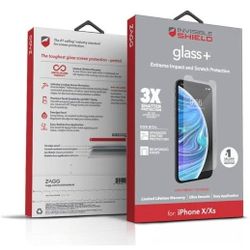 ZAGG Glass+ Protector de Pantalla iPhone XS/X (2 Pack) – $5 / Tempered Glass Screen Protectors
