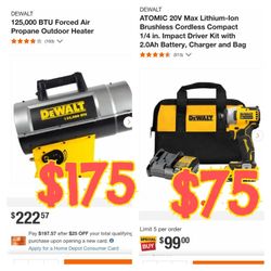 Power Tool Drivwr & Heater Dewalt Brand New