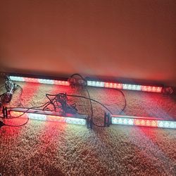 Red and White Emergency Flashing Lights