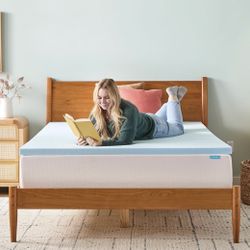 2” Queen Size Memory Foam Mattress Topper, New