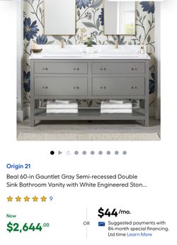 60 gray double sink