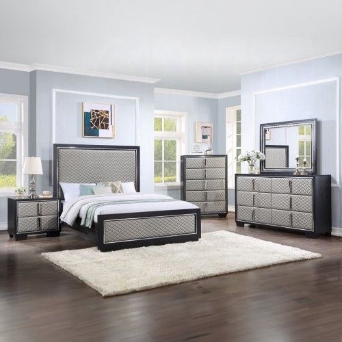 5pc Grey King Bedroom Set Financing Available