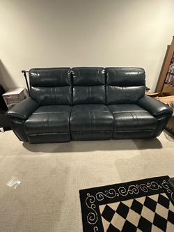 Weston 8856 Dual Power Reclining Sofa Set, Navy Blue