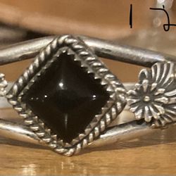 Sterling silver and black onyx bracelet
