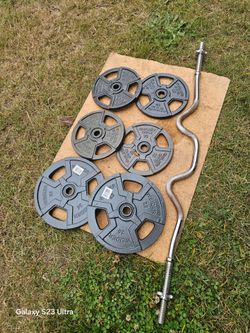 Weights And Curl Barbell