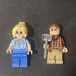 Lego Jurassic Park Figures - Alan Grant & Ellie Sattler